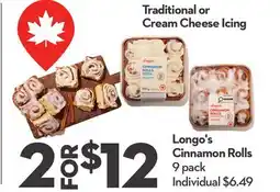 Longo's Cinnamon Rolls offer