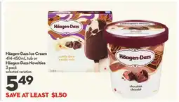 Longo's Ice Cream 414-450mL tub or Novelties 3 pack offer