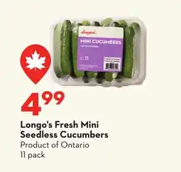 Longo's Fresh Mini Seedless Cucumbers offer