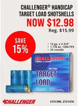 Cabela's CHALLENGER HANDICAP TARGET LOAD SHOTSHELLS offer