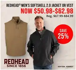 Cabela's REDHEAD MEN'S SOFTSHELL 2.0 JACKET OR VEST offer