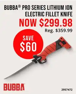 Cabela's BUBBA PRO SERIES LITHIUM ION ELECTRIC FILLET KNIFE offer