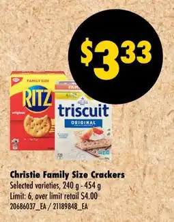 Wholesale Club FAMILY SIZE CRACKERS, 240 g - 454 g offer