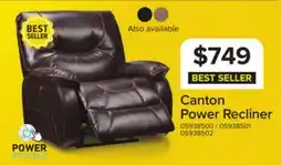 Leon's Canton Power Recliner - Dark Brown offer