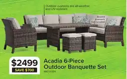 Leon's Acadia 6-Piece Banquette Outdoor Furniture - Grey, Beige offer