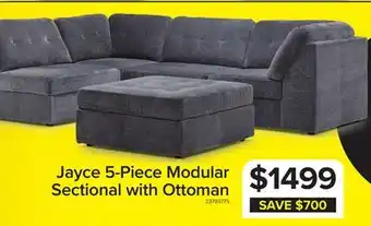 Leon's Jayce 5-Piece Modular Sectional with Ottoman - Grey offer