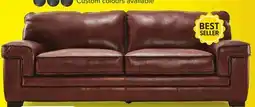 Leon's Stampede Leather Sofa - Chestnut offer