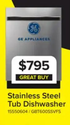 Leon's GE Fingerprint Resistant Stainless Steel Dishwasher (47dBA) - GBT600SSVFS offer