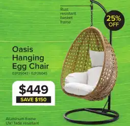 Leon's Oasis Outdoor Egg Chair- Beige , Brown offer