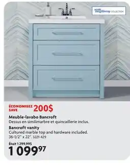 Home Hardware Bancroft vanity offer