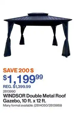 Patrick Morin WINDSOR Double Metal Roof Gazebo, 10 ft. x 12 ft offer