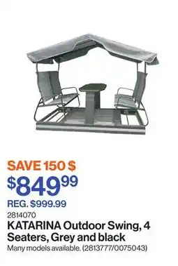 Patrick Morin KATARINA Outdoor Swing, 4 Seaters, Grey and black offer