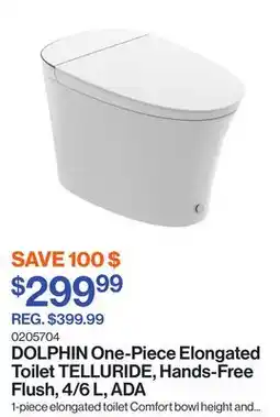 Patrick Morin One-Piece Elongated Toilet TELLURIDE, Hands-Free Flush, 4/6 L, ADA offer