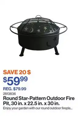 Patrick Morin Round Star-Pattern Outdoor Fire Pit, 30 in. x 22.5 in. x 30 in offer