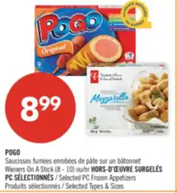 Pharmaprix POGO Wieners On A Stick (8 - 10) or PC Frozen Appetizers offer