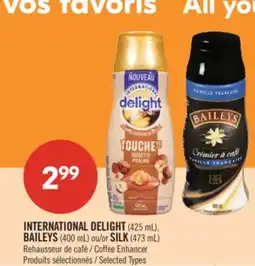 Pharmaprix INTERNATIONAL DELIGHT (425 mL), BAILEYS (400 mL) or SILK (473 mL) Coffee Enhancer offer