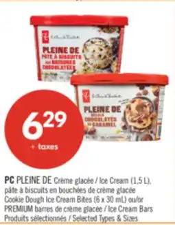Pharmaprix PC Ice Cream (1,5 L), Cookie Dough Ice Cream Bites (6 x 30 ml) or PREMIUM Ice Cream Bars offer
