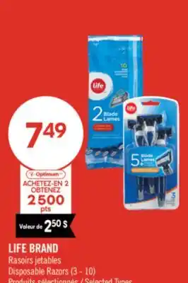 Pharmaprix LIFE BRAND Disposable Razors (3 - 10) offer