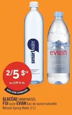 Pharmaprix GLACÉAU SMARTWATER, FIJI or EVIAN Natural Spring Water offer
