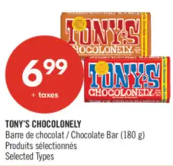Pharmaprix TONY'S CHOCOLONELY Chocolate Bar offer