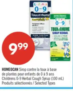 Pharmaprix HOMEOCAN Childrens 0-9 Herbal Cough Syrup offer