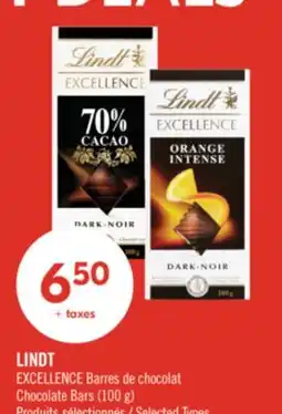 Pharmaprix LINDT EXCELLENCE Chocolate Bars offer