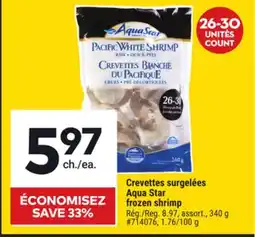 Giant Tiger Aqua Star frozen shrimp offer