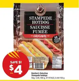 Giant Tiger Butcher's Selection Stampede hotdogs offer