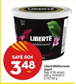 Giant Tiger Liberté Méditerranée yogurt offer