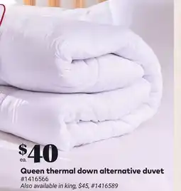 Giant Tiger Queen thermal down alternative duvet offer