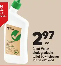 Giant Tiger Giant Value biodegradable toilet bowl cleaner offer