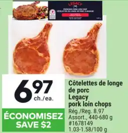 Giant Tiger Legacy pork loin chops offer