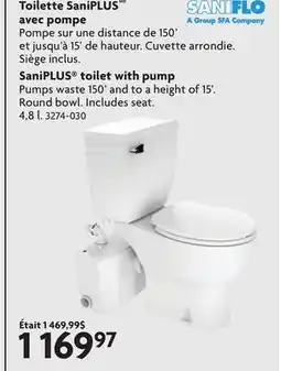 Home Hardware Saniflo SaniPLUS toilet with pump offer