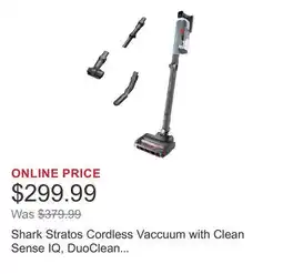 Costco Shark Stratos Cordless Vaccuum with Clean Sense IQ, DuoClean PowerFins HairPro offer