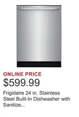Costco Frigidaire 24 in. Stainless Steel Built-In Dishwasher with Sanitize Cycle offer