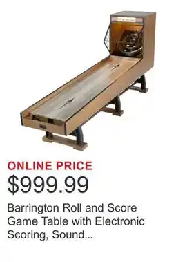 Costco Barrington Roll and Score Game Table with Electronic Scoring, Sound Effects and Game Balls offer