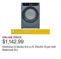 Costco Electrolux 6 Series 8.0 cu ft. Electric Dryer with Balanced Dry offer
