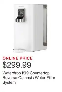Costco Waterdrop K19 Countertop Reverse Osmosis Water Filter System offer