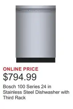 Costco Bosch 100 Series 24 in Stainless Steel Dishwasher with Third Rack offer