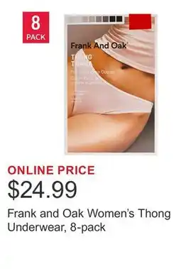 Costco Frank and Oak Women's Thong Underwear, 8-pack offer