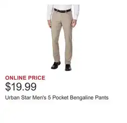 Costco Urban Star Men's 5 Pocket Bengaline Pants offer