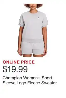 Costco Champion Women's Short Sleeve Logo Fleece Sweater offer