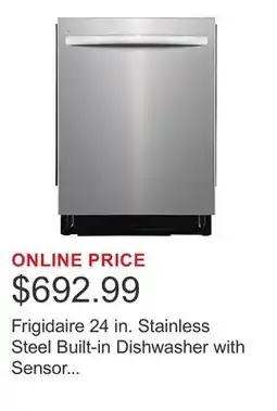 Costco Frigidaire 24 in. Stainless Steel Built-in Dishwasher with Sensor Technology offer