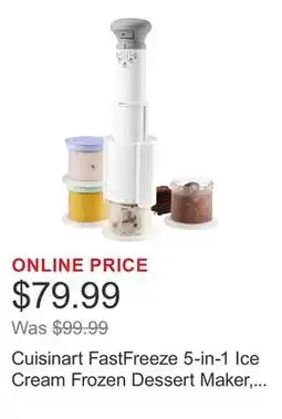 Costco Cuisinart FastFreeze 5-in-1 Ice Cream Frozen Dessert Maker, Includes 4 Mixing Cups with Lids offer