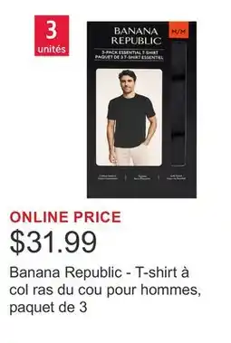 Costco Banana Republic - T-shirt à col ras du cou pour hommes, paquet de 3 offer
