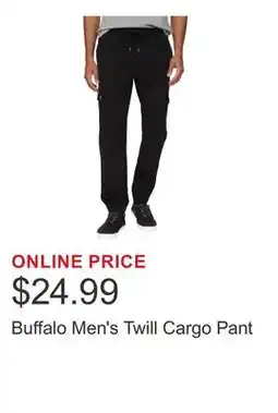 Costco Buffalo Men's Twill Cargo Pant offer