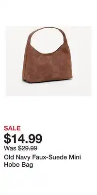 Old Navy Old Navy Faux-Suede Mini Hobo Bag offer