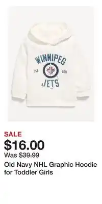 Old Navy Old Navy NHL Graphic Hoodie for Toddler Girls offer