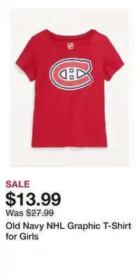 Old Navy Old Navy NHL Graphic T-Shirt for Girls offer