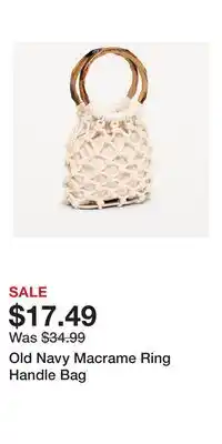 Old Navy Old Navy Macrame Ring Handle Bag offer